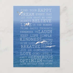 Kauai Hawaii Ocean Birds Inspirational Quotes   Postcard