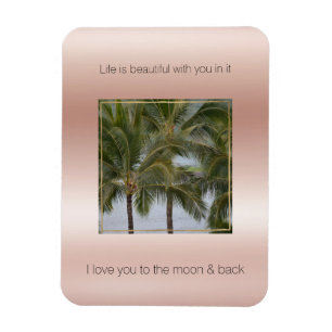 Kauai Hawaii Palm Trees Beautiful Life   Magnet