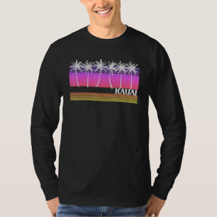 Kauai Hawaii Retro Style Vintage Beach Surf Sunset T-Shirt