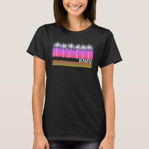 Kauai Hawaii Retro Style Vintage Beach Surf Sunset T-Shirt