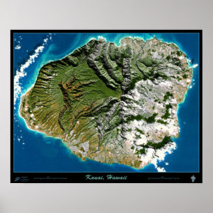 Kauai, Hawaii satellite poster