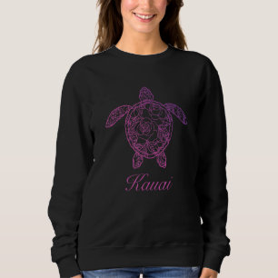 Kauai Hawaii Sea Turtle Hawaiian Tribal Honu Rose Sweatshirt