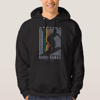 Kauai Hawaii Surfing Beach Retro Surfing Summer Va Hoodie