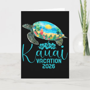 Kauai Hawaii Trip 2026 Sea Turtle Summer Vacation  Card