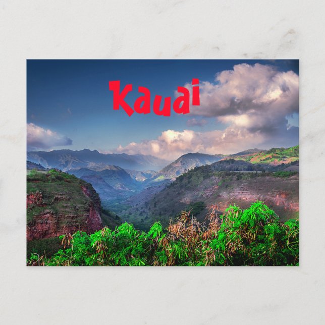 Kauai Hawaii Tropical Mountain Range Postcard (Front)