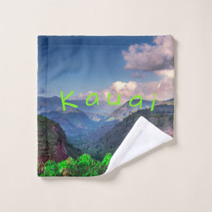 Kauai Hawaii Tropical Mountain Range Wash Cloth