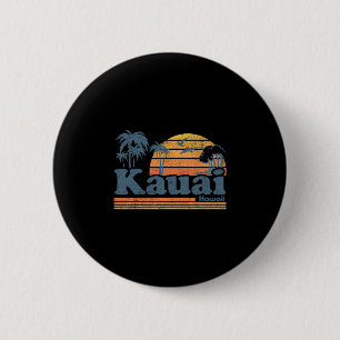 Kauai Hawaii Vintage Beach Summer Surfing 70s Retr 6 Cm Round Badge