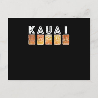 Kauai Hawaii Vintage Tiki Masks Postcard
