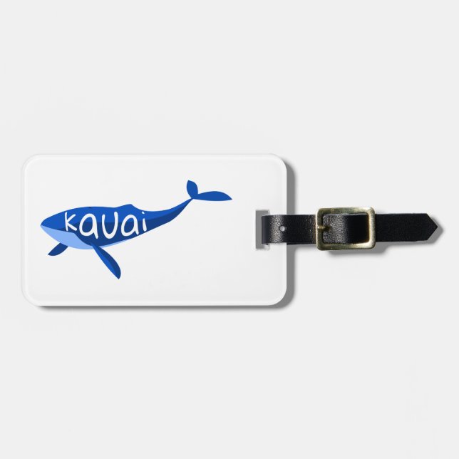 Kauai Hawaii Whale Luggage Tag (Front Horizontal)