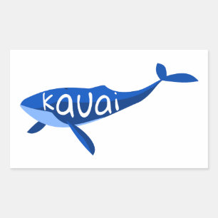 Kauai Hawaii Whale Rectangular Sticker