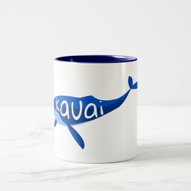Kauai Hawaii Whale Two-Tone Coffee Mug (Center)