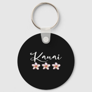 Kauai Hawaiian Plumeria Vacation Luau Shirt Key Ring
