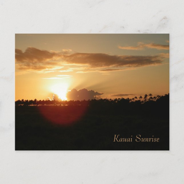 Kauai Hawaiian Sunrise Postcard (Front)