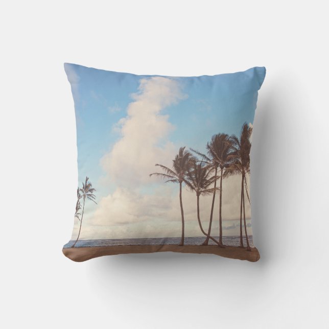 Kauai Island Palms Outdoor Throw Pillow (Front)