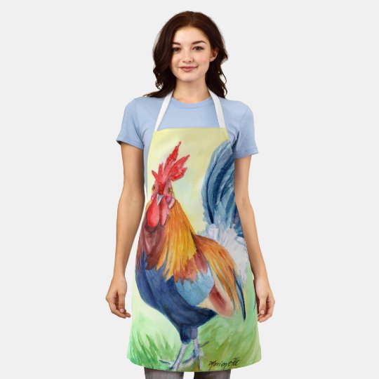 Kauai Island Rooster Kitchen Apron Zazzle Co Uk