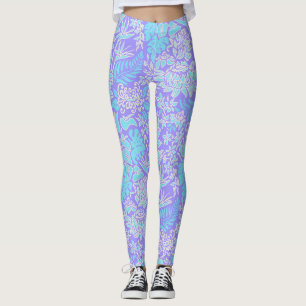 Kauai Morning Hawaiian Protea Floral Leggings