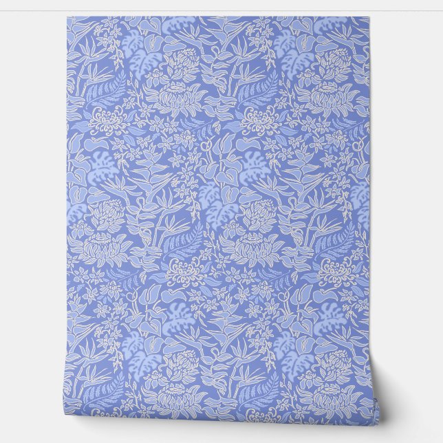 Kauai Morning Hawaiian Protea Floral - Peri Wallpaper (Unrolling)