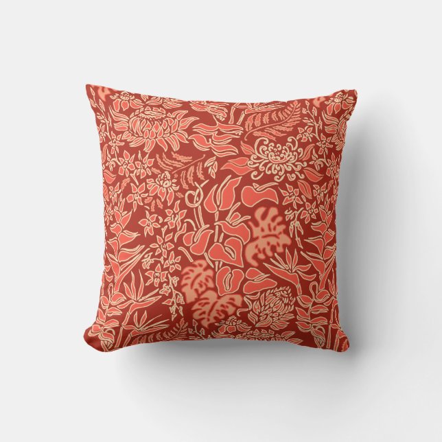 Kauai Morning Hawaiian Protea Floral Reversible Cushion (Front)