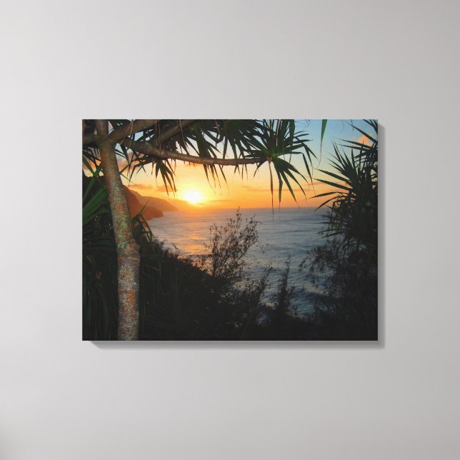 Kauai Na Pali Coast Sunset Canvas Print (Front)