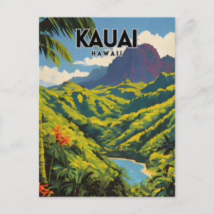 Kauai Nostalgic Travel Art Postcard