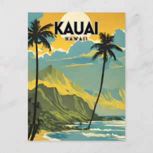 Kauai Nostalgic Travel Postcard