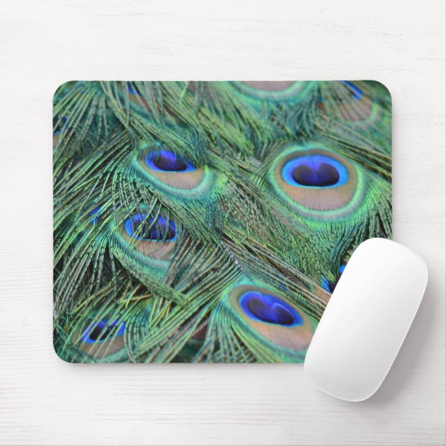 Kauai Peacock Feathers Mouse Mat (With Mouse)