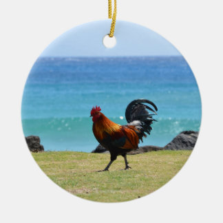 Kauai rooster ceramic tree decoration