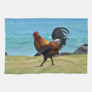 Kauai rooster tea towel