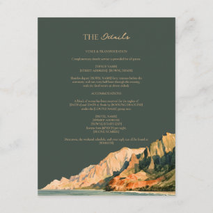 Kauai Sea Cliff Coast Watercolor Wedding Details Enclosure Card