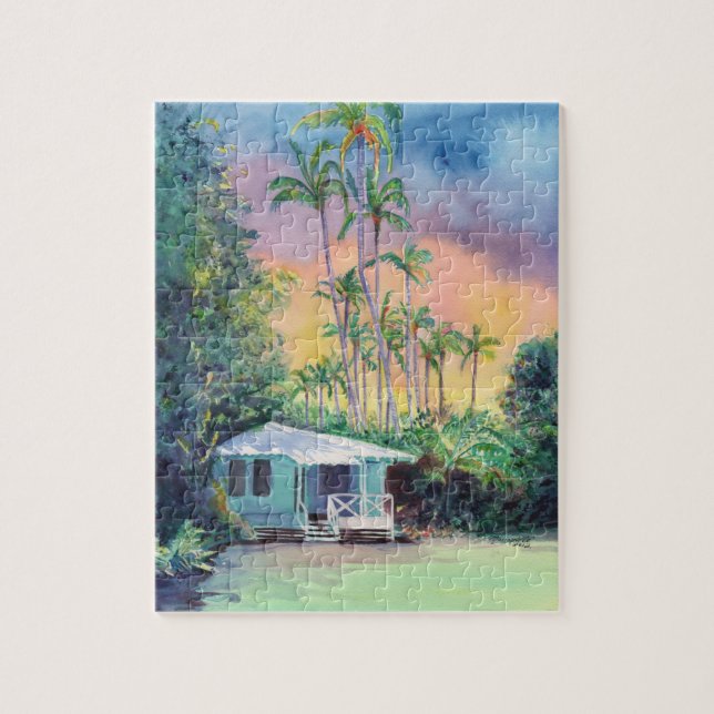 Kauai Sunset Vacation Cottage Tropical Game Jigsaw Puzzle (Vertical)