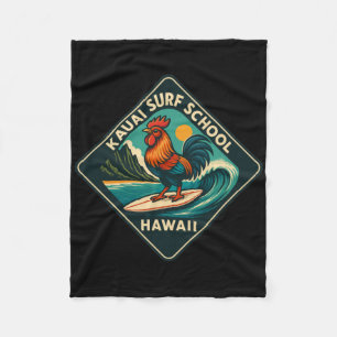 Kauai Surf Rooster Chicken Fleece Blanket