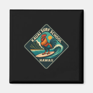 Kauai Surf Rooster Chicken Magnet