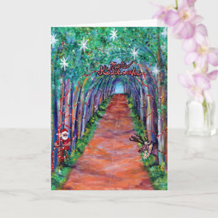 Kauai Tree Tunnel with Santa Mele Kalikimaka Card