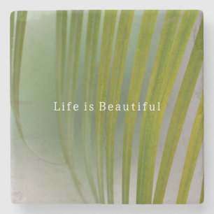 Kauai Tropical Green Leaves (photo taken by me) Stone Coaster
