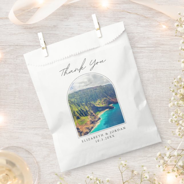 Kauai Wedding Favour Napali Coast Photo Thank You Bags (Clipped)