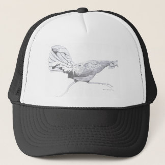 Kauai's rooster running. trucker hat