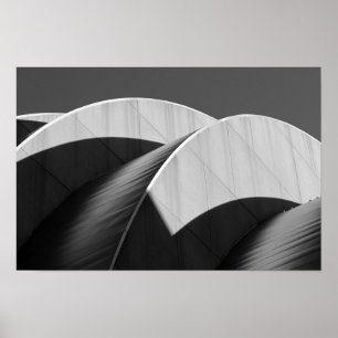 Kauffman Centre Curves and Shadows Black and White Poster