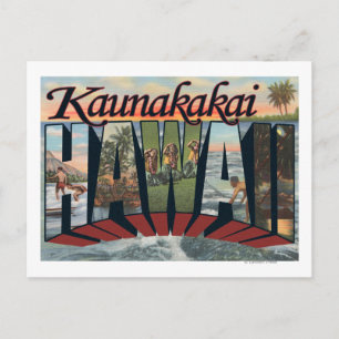 Kaunakakai, Hawaii - Large Letter Scenes Postcard