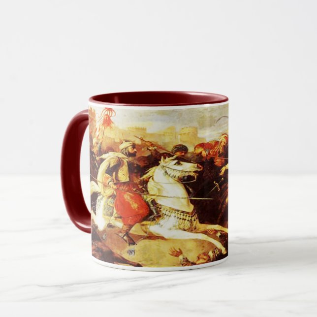 Kaur - Sikh Historical Art #5 - maroon Mug (Front Left)