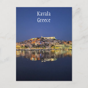 Kavala Greece at Night Postcard