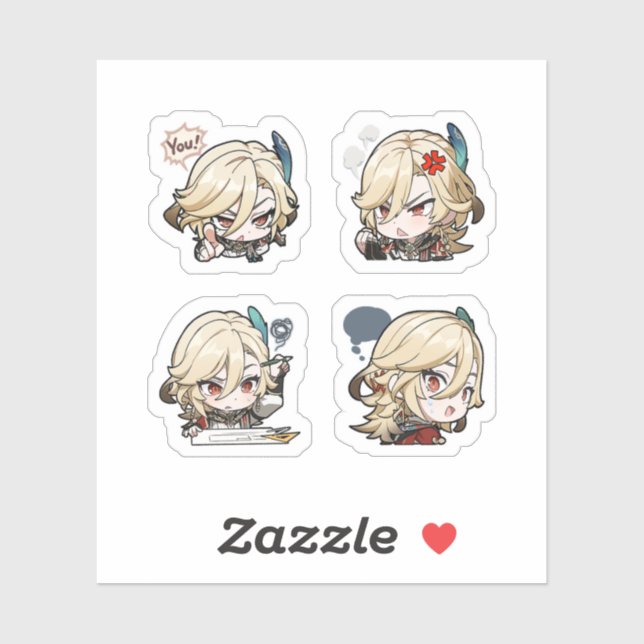 Kaveh Genshin Impact 4 Pack Sticker Sheet (Sheet)