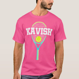 Kavish Name Tennis Player Boys Ball And Racket Spo T-Shirt