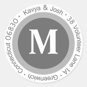 Kavya & Josh Round Return Address Labels