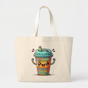 Kawai Coffee Large Tote Bag