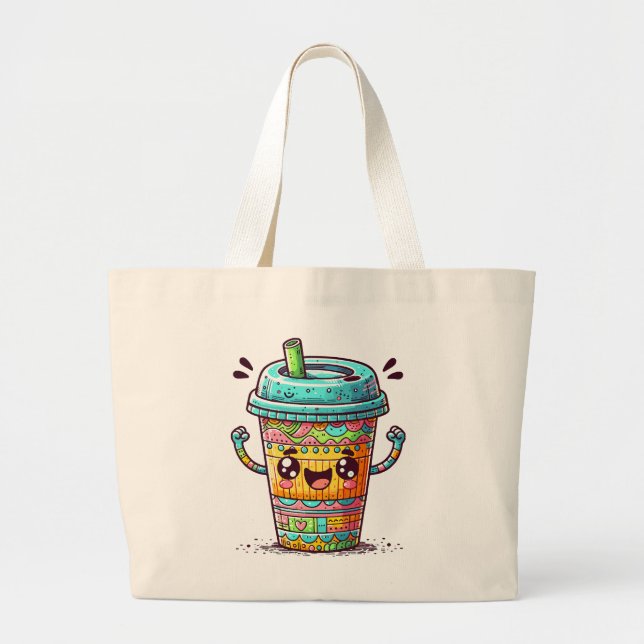 Kawai Coffee Large Tote Bag (Front)