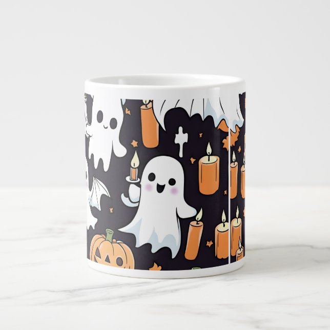 Kawai Halloween Pumpkins and Ghosts Mug (Front)