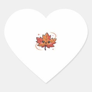 kawai leaf, Classic T-Shirt Heart Sticker