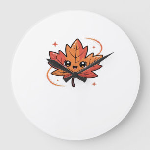 kawai leaf, Classic T-Shirt Large Clock