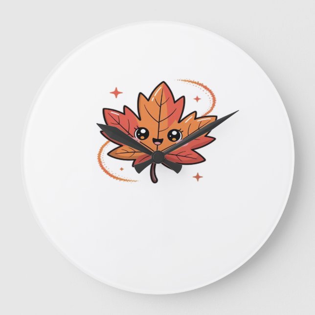 kawai leaf, Classic T-Shirt Large Clock (Front)