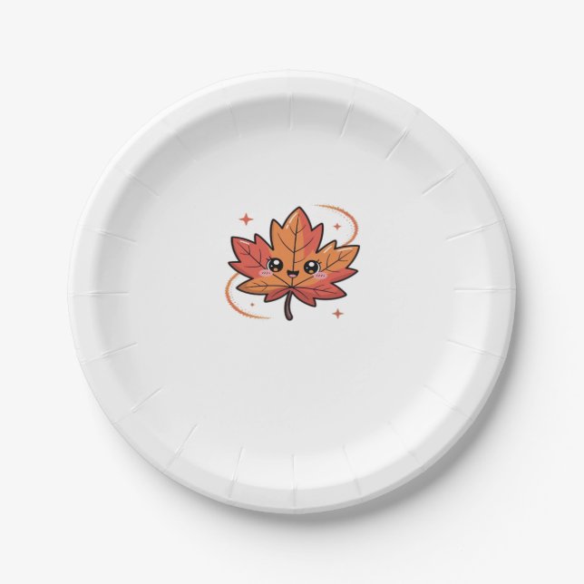 kawai leaf, Classic T-Shirt Paper Plate (Front)